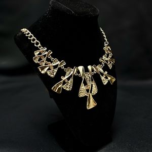 'Sands of Time' Gold Blockbuster Costume Necklace & Matching Earrings Paparazzi